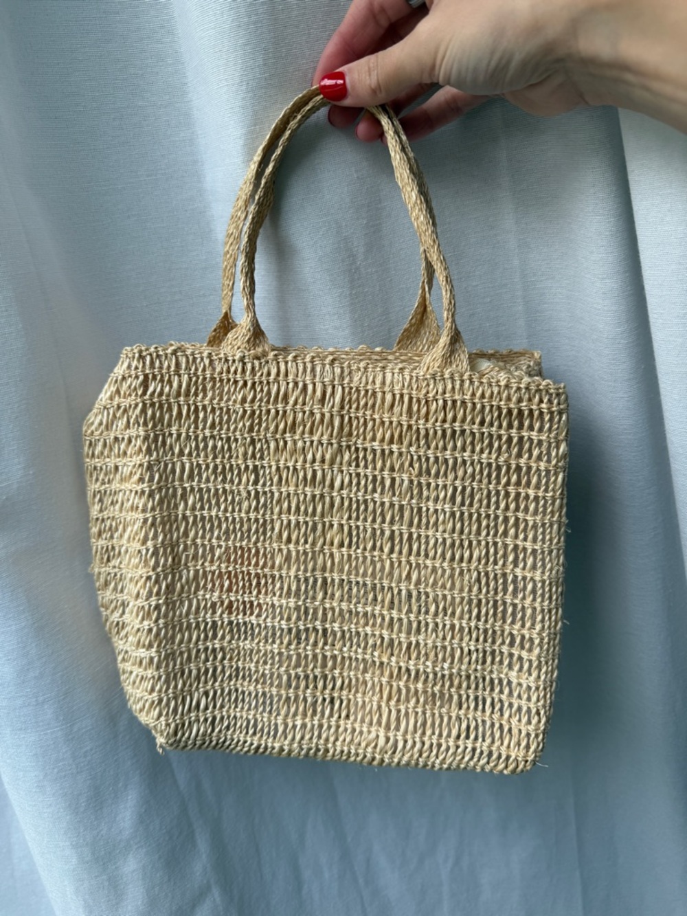 Vintage Woven Straw Tote Bag